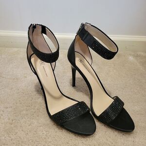 INC Black ankle strap sequin shoes